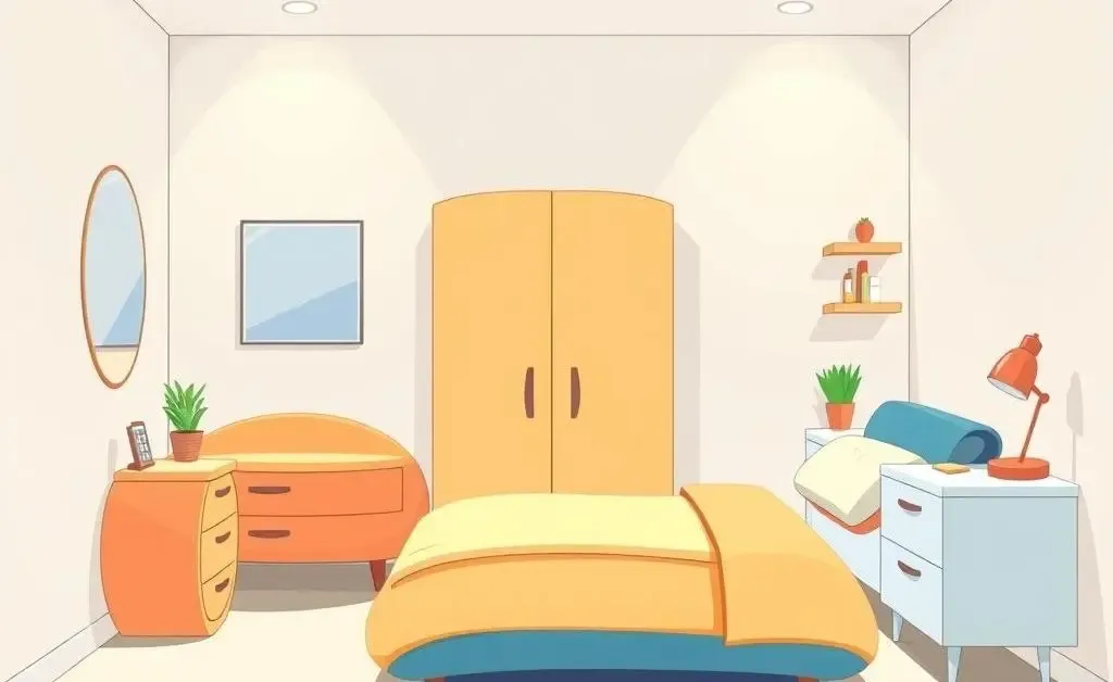 A tidy, decluttered room with only essential furniture and decor