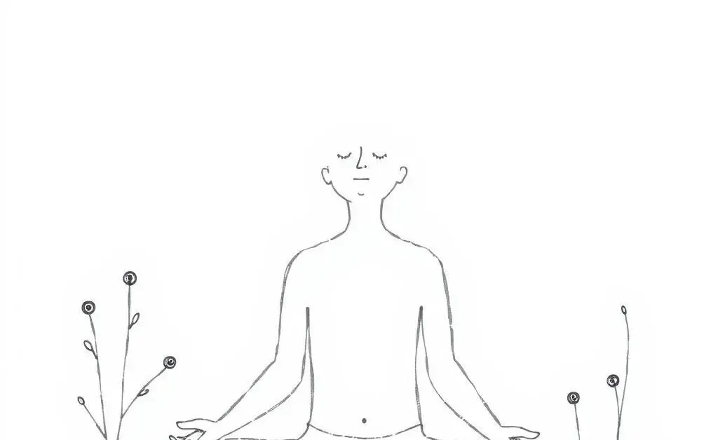 Person taking deep breaths surrounded by nature