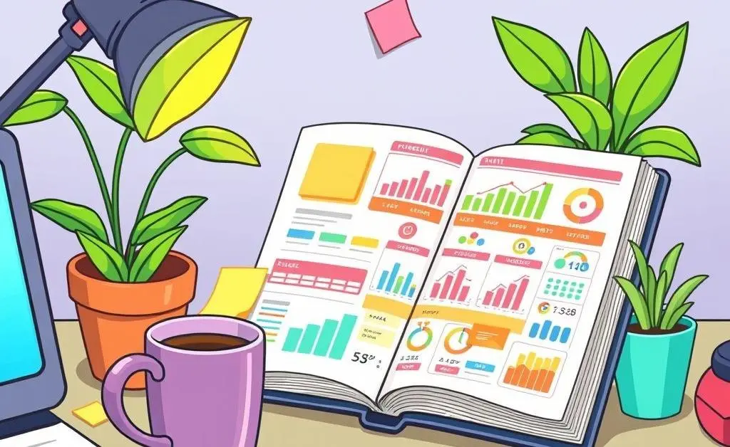 Tidy desk with budget planner and notes