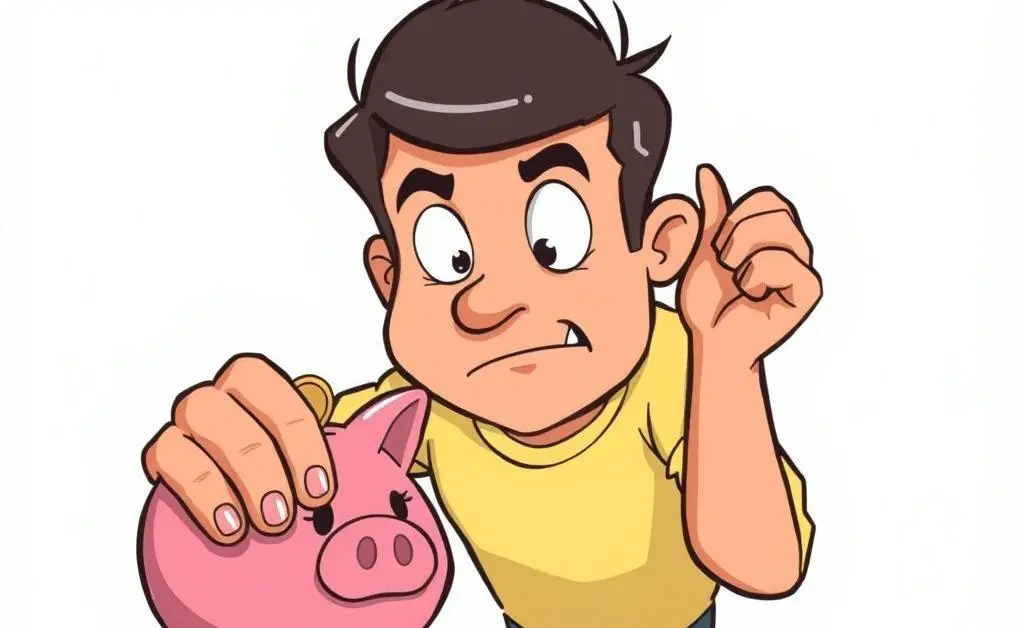 A person adding coins to a piggy bank