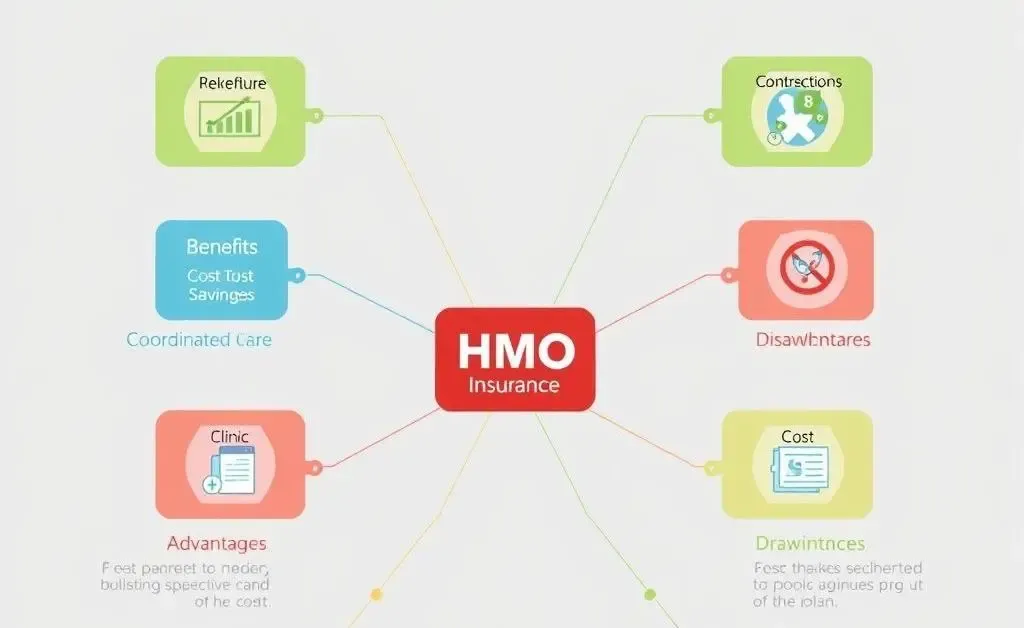 A flowchart showing various HMO plans