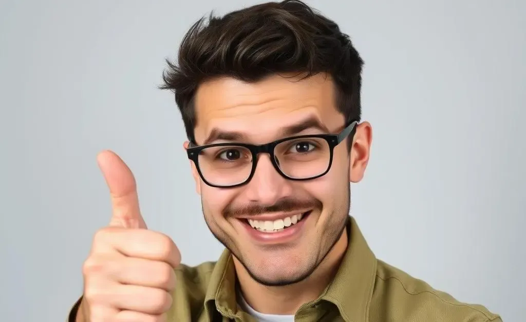 A person giving a thumbs-up while looking at a laptop with a completed registration confirmation screen.