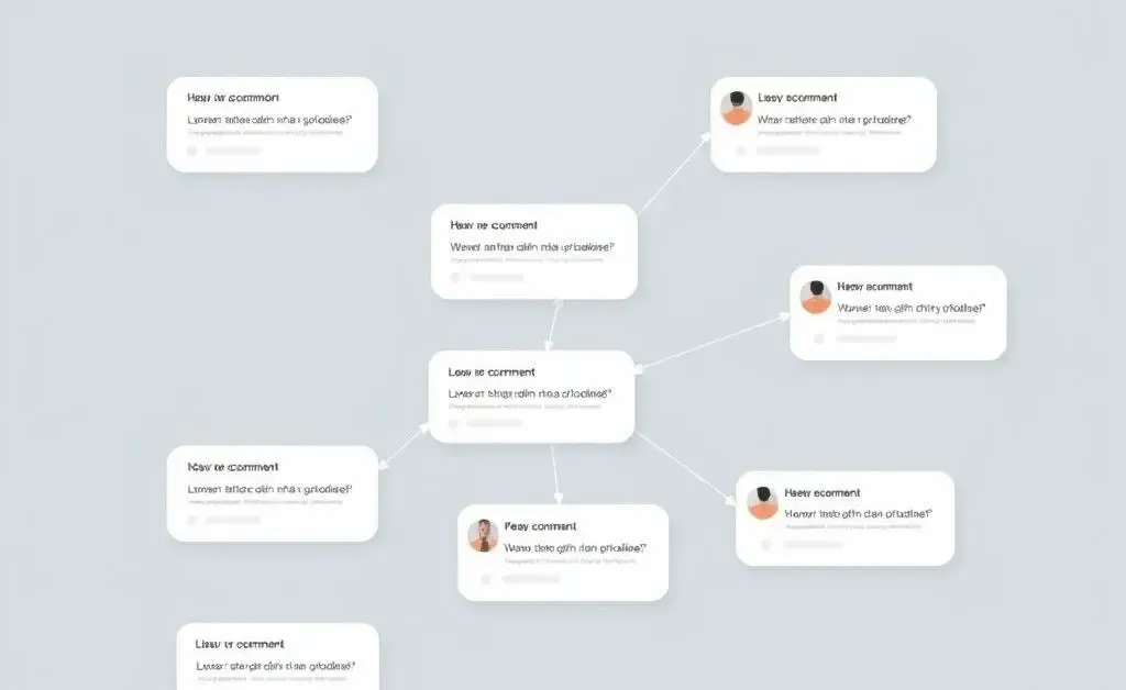 A digital-style map showing the flow of a conversation with branching paths.