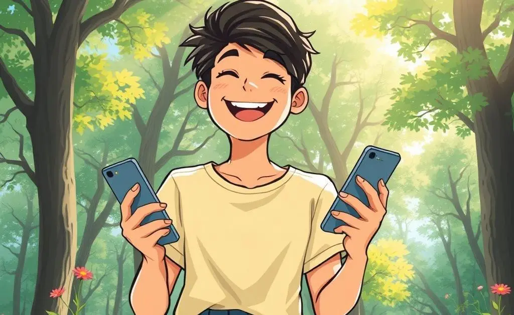A person unplugging from devices and engaging with nature