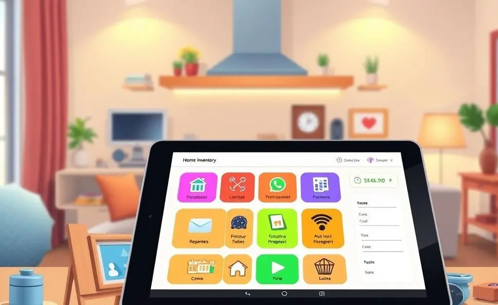 Tablet displaying a digital home inventory app