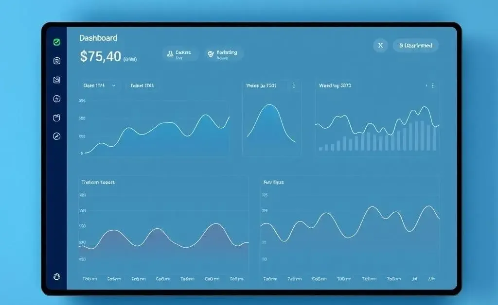 Digital investment dashboard with stock trends