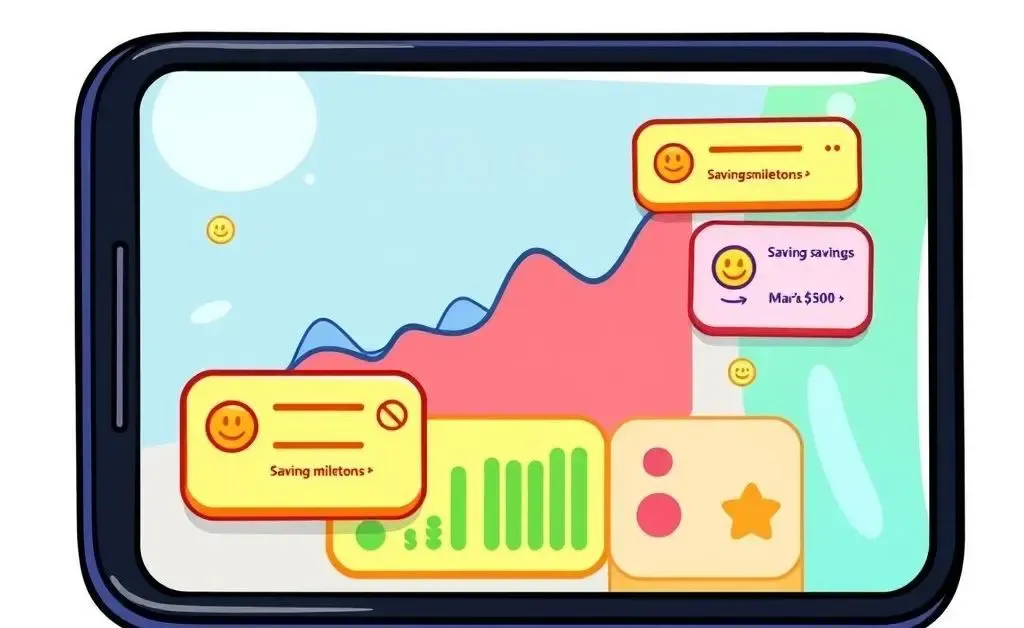 Smartphone displaying a savings app