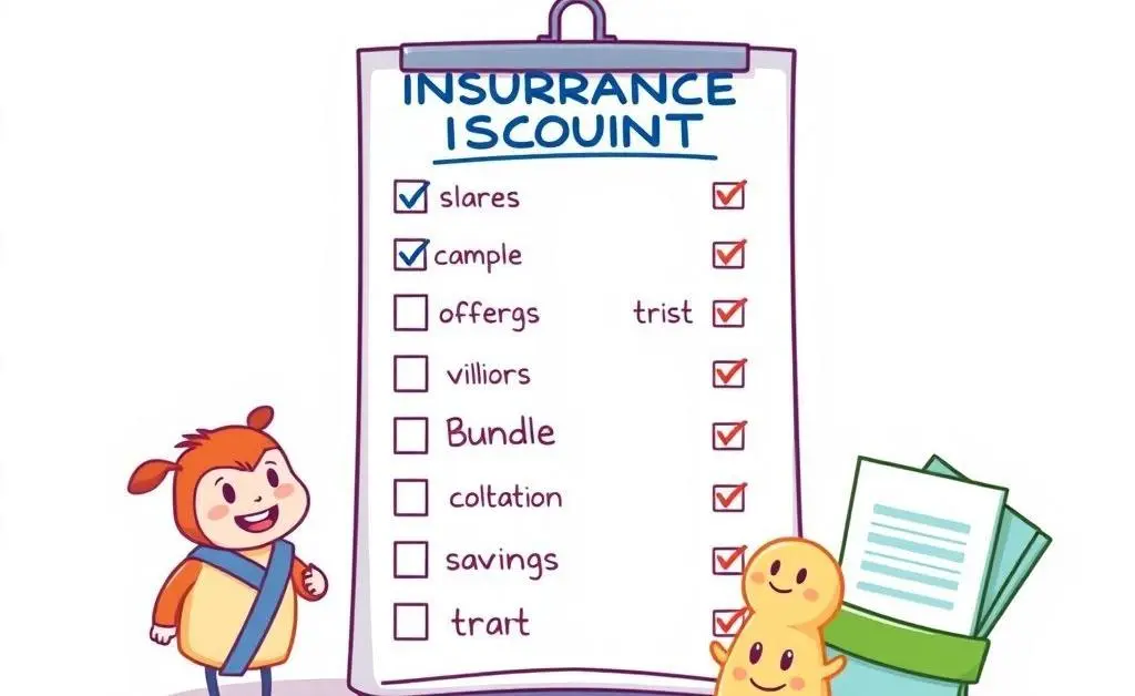 A checklist with insurance discounts.