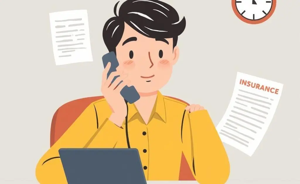 A person speaking to an insurance agent over the phone