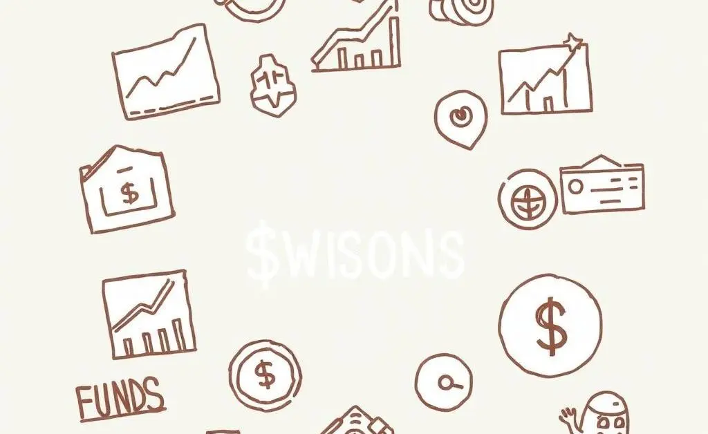 Various financial investment options icons like stocks, bonds, and funds.
