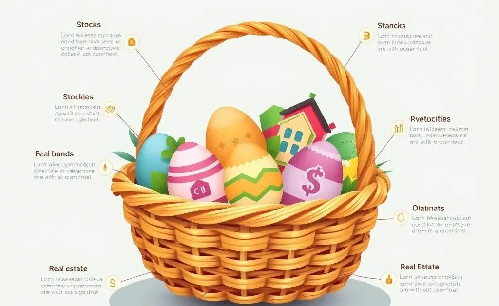 Basket filled with diverse investment options