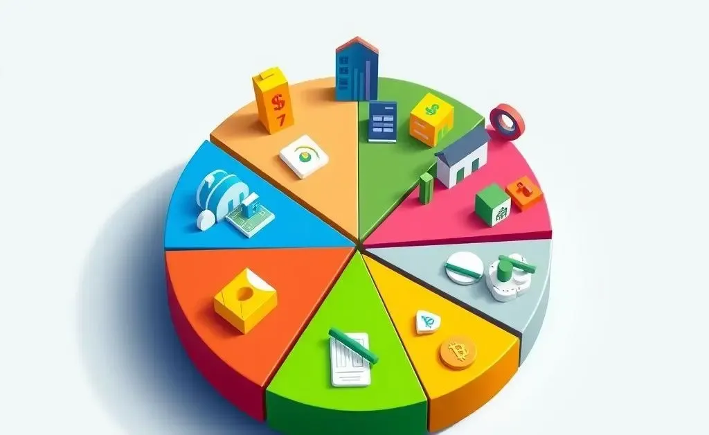 Diversified investment portfolio pie chart