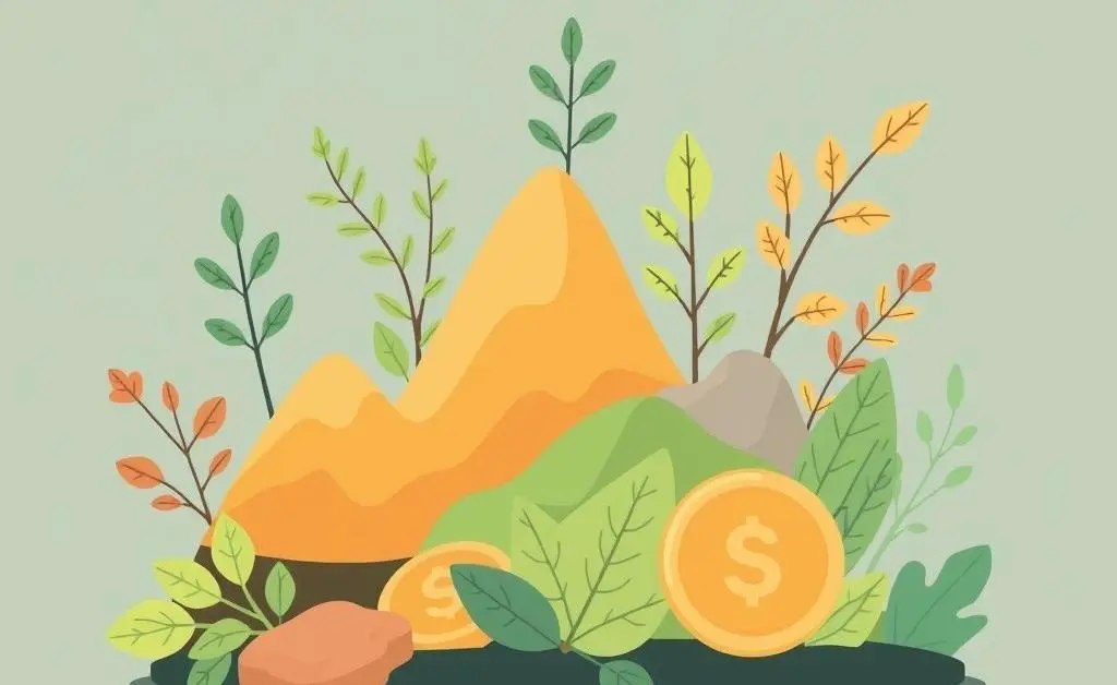 Creative illustration of a diversified investment portfolio with plant elements