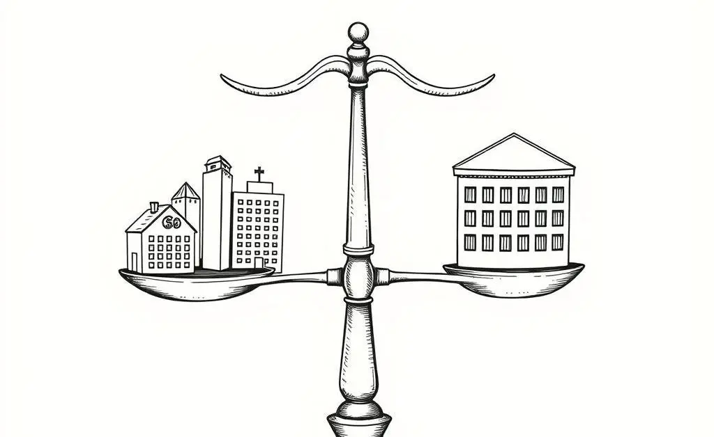 Various investment types like stocks, bonds, and money market funds in a balanced scale