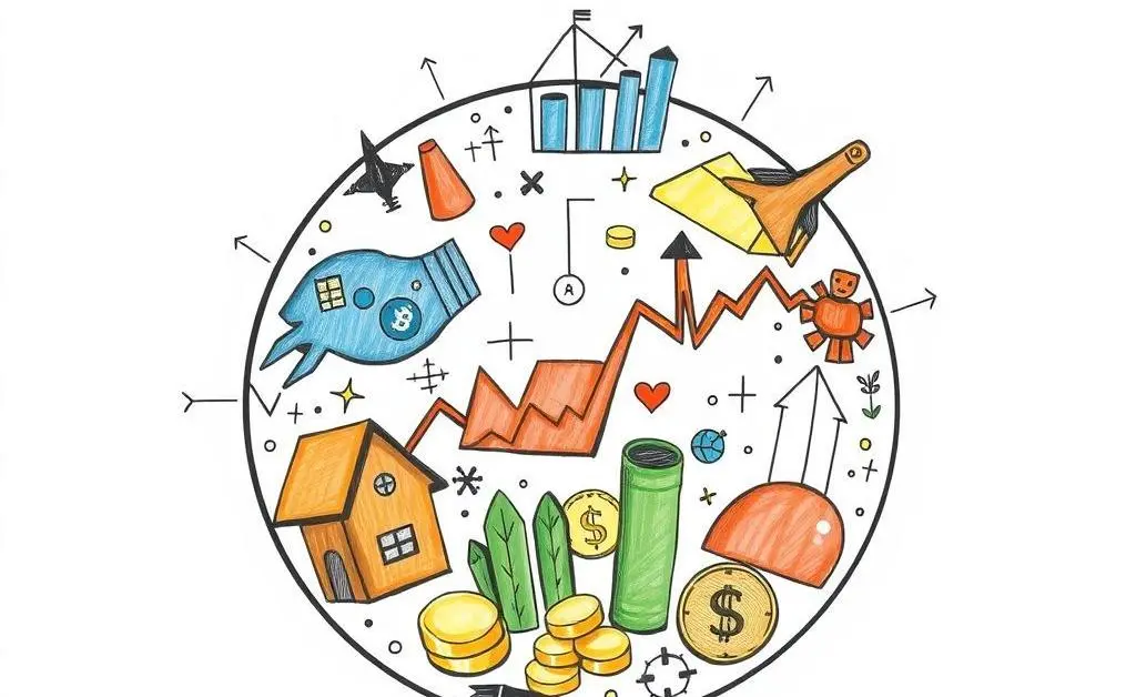 A sphere made of different investment types.