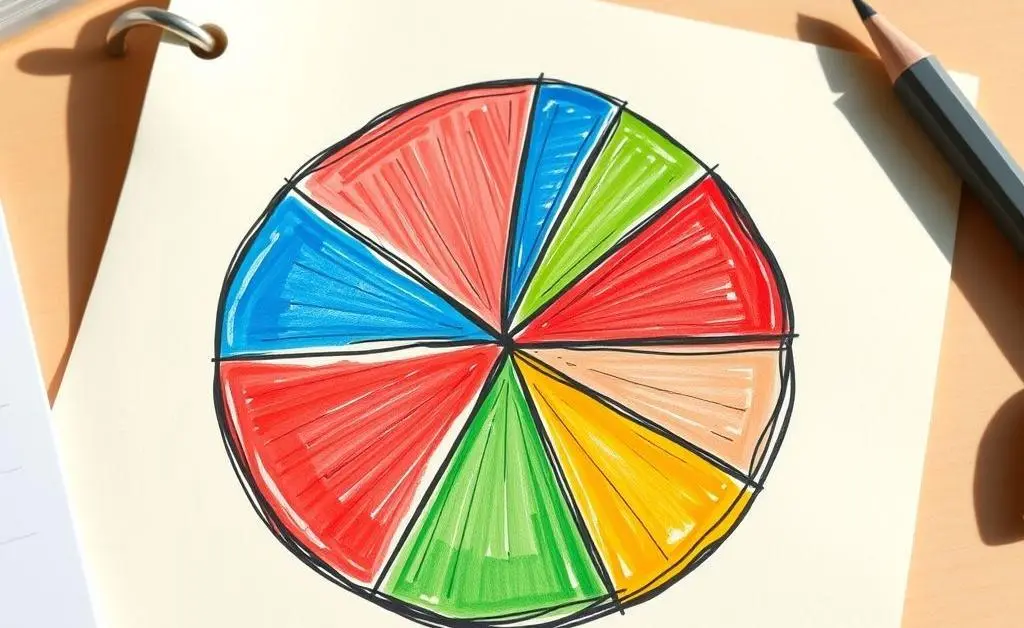 A colorful pie chart showing different types of investments.