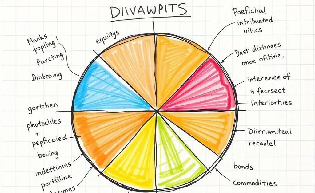 A hand-drawn graph illustrating the diversification of a stock portfolio