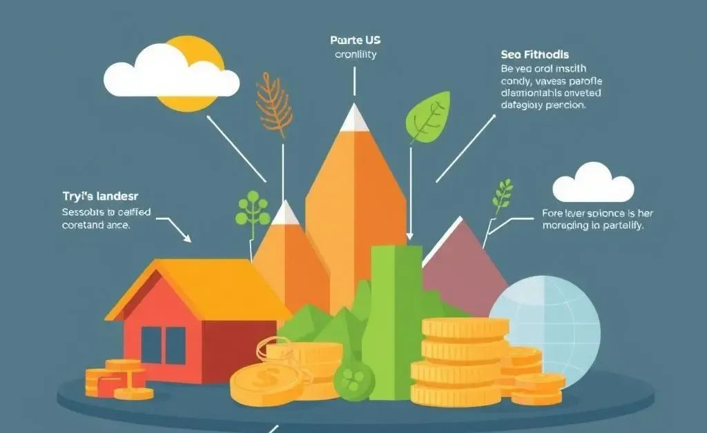 Visual representation of a diversified investment portfolio with various assets