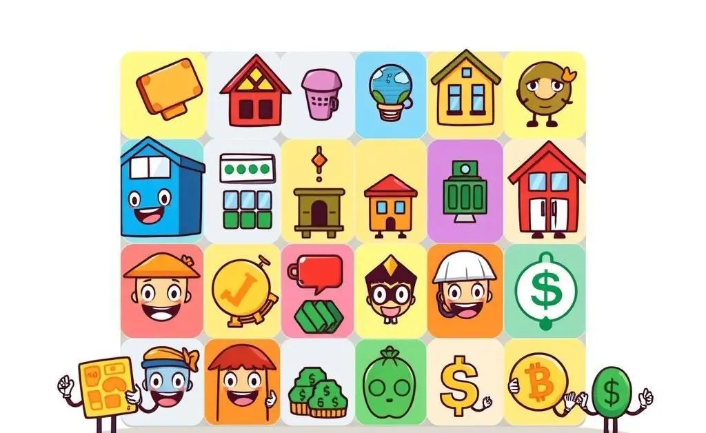 An illustration of a diversified portfolio with various icons.