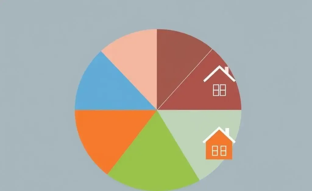 A minimalist chart showing a diversified investment portfolio with slices representing stocks, bonds, and real estate.