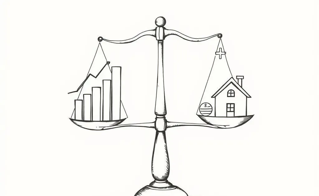 Diversified portfolio with stocks, bonds, and real estate