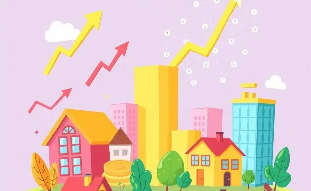 Cartoon of various portfolio styles, like stocks, index funds, and real estate.