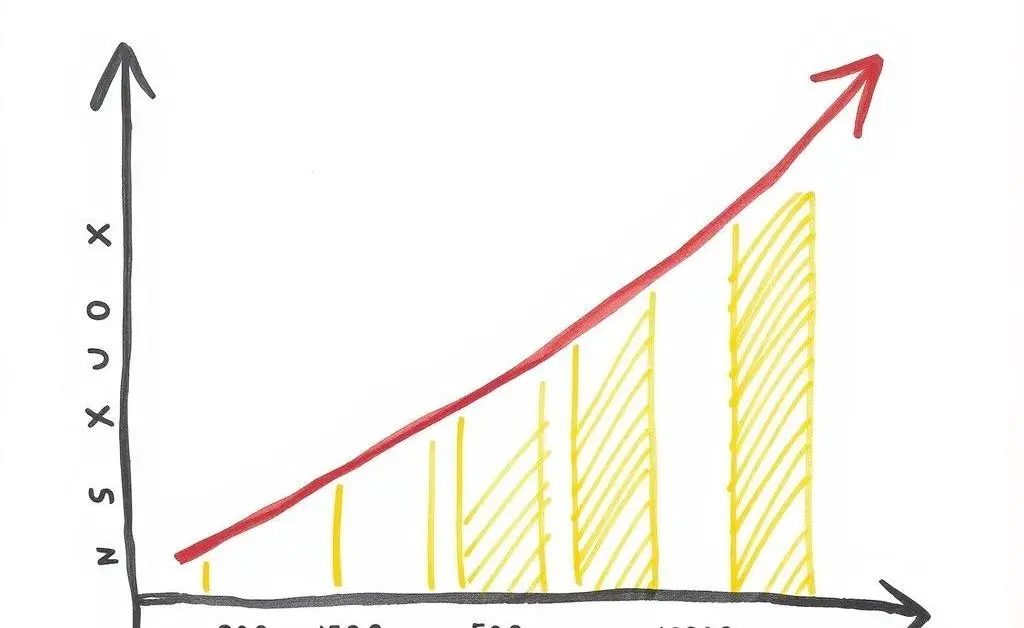 A graph showing the compounding growth of dividend investments over time