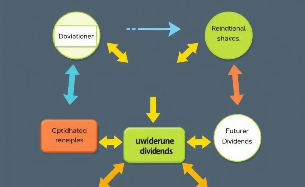 Flowchart depicting how dividends can be reinvested to earn more dividends.
