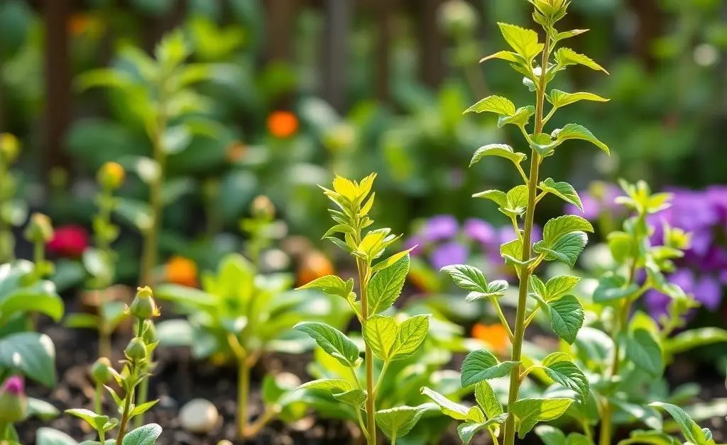 A delightful garden with coin plants, symbolizing growing dividends