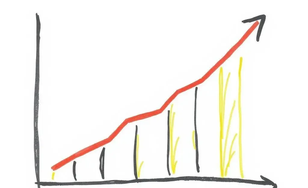 A chart showing upward growth trends in earnings over time.
