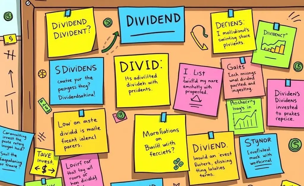 Bulletin board explaining dividend investing strategies