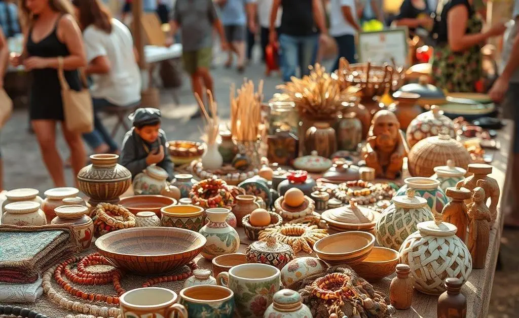 Handmade crafts at a local fair
