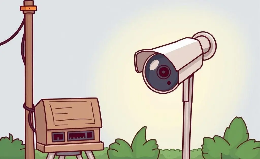Illustration of a DIY security camera setup