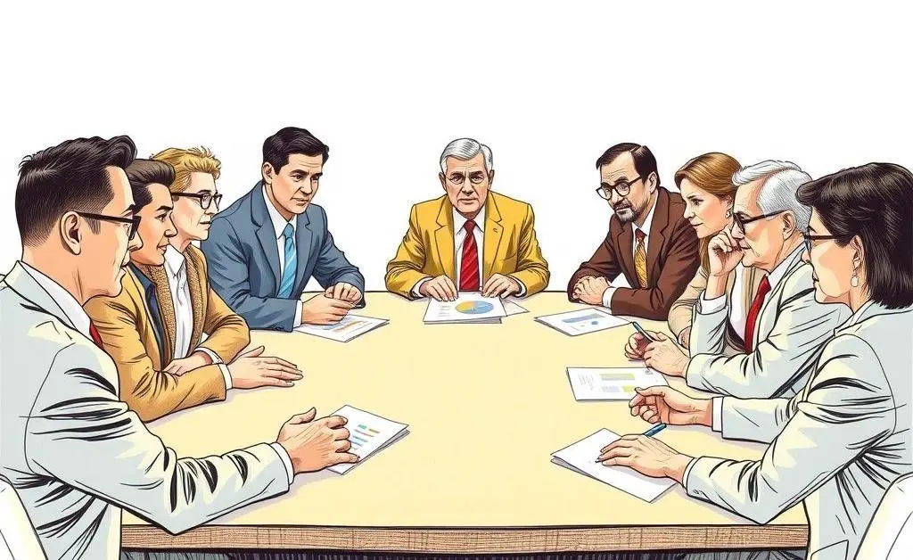 A hand-drawn image of a patient and doctor in discussion.