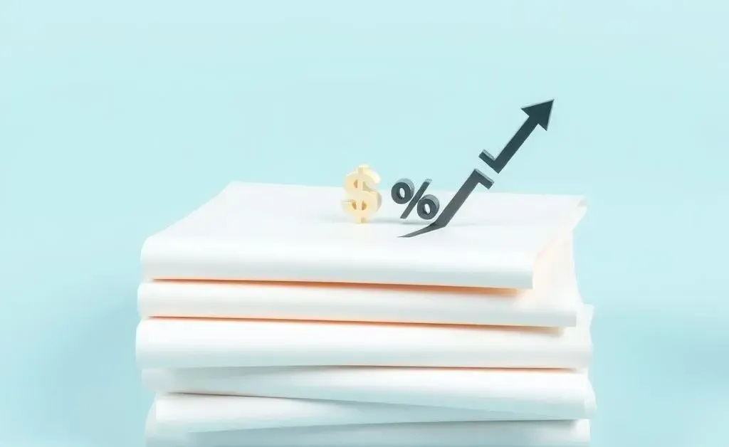 Stack of financial documents with icons