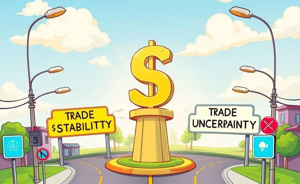 Dollar symbol at a crossroad