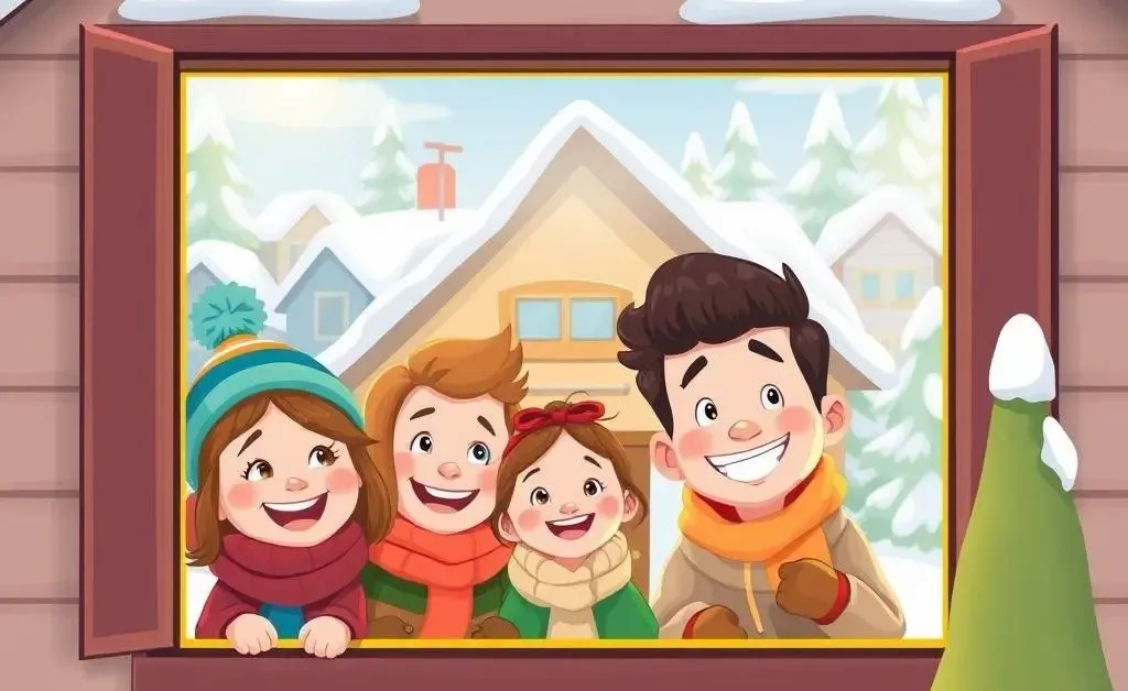 Family gazing at a house for sale