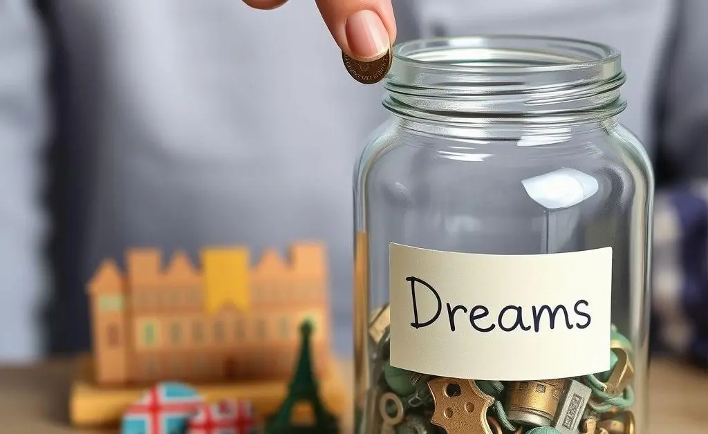 Saving for dreams in a jar