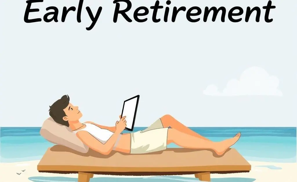 Person enjoying early retirement on a beach