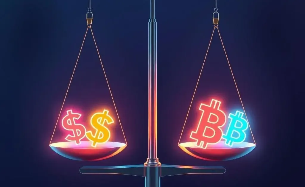 Abstract economic balance with scales