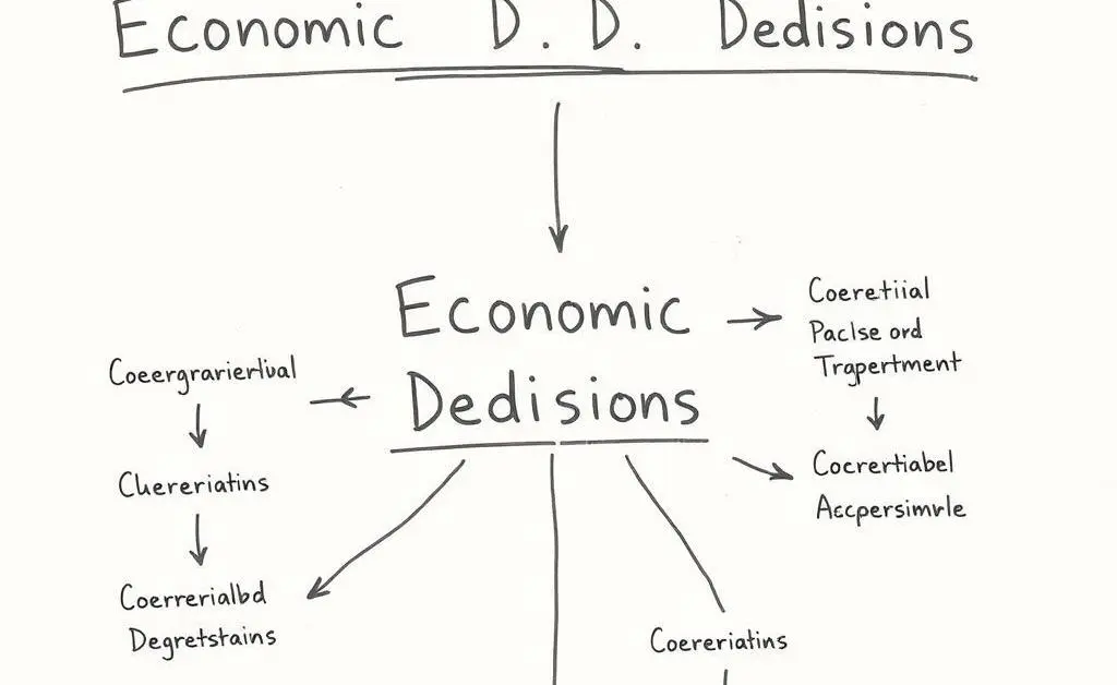 Hand-drawn flow chart of how economic decisions affect various sectors.