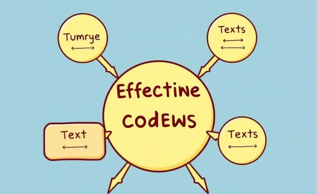 Diagram illustrating effective communication elements including text codes