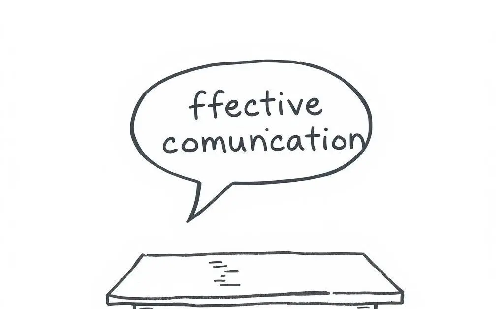 Conversation bubble over a table representing effective communication