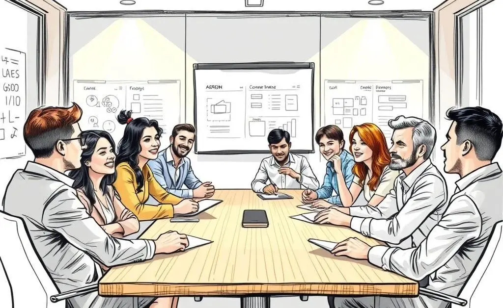 People having a productive business meeting