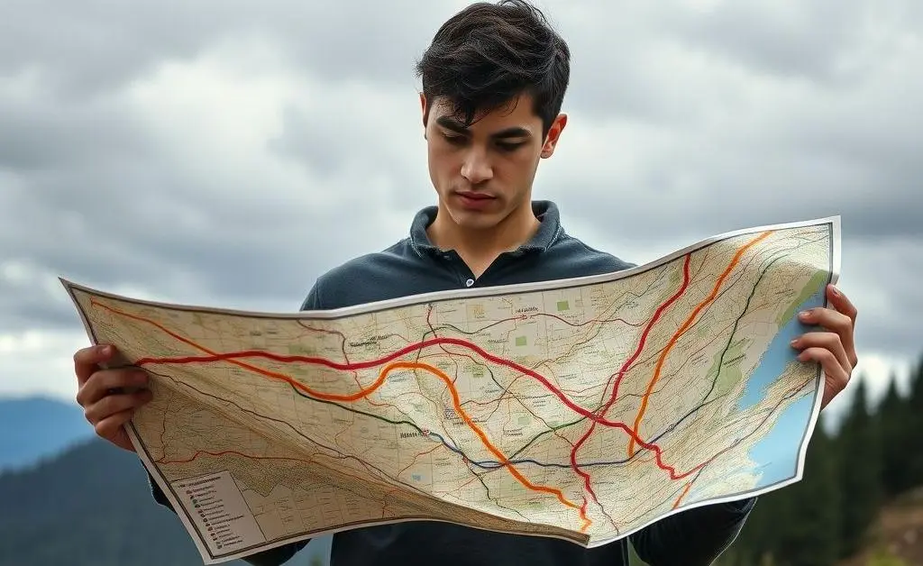 Image of a person looking at a road map with multiple routes to symbolize new opportunities after a setback.