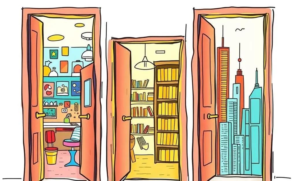 Open doorways showing different career paths