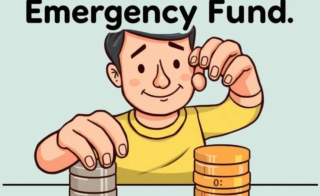 Person stacking coins for an emergency fund