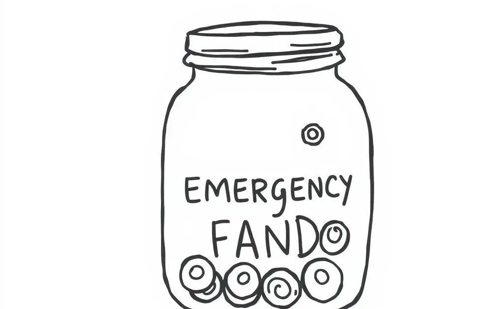 An illustration of an emergency fund jar growing over time