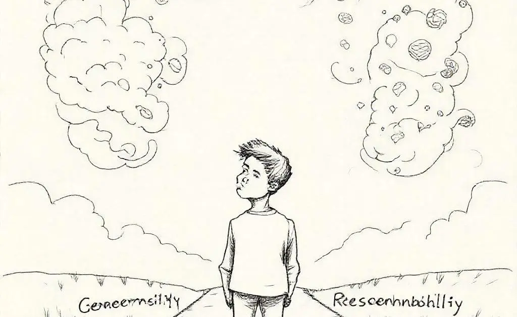 Person making a thoughtful choice between generosity and responsibility