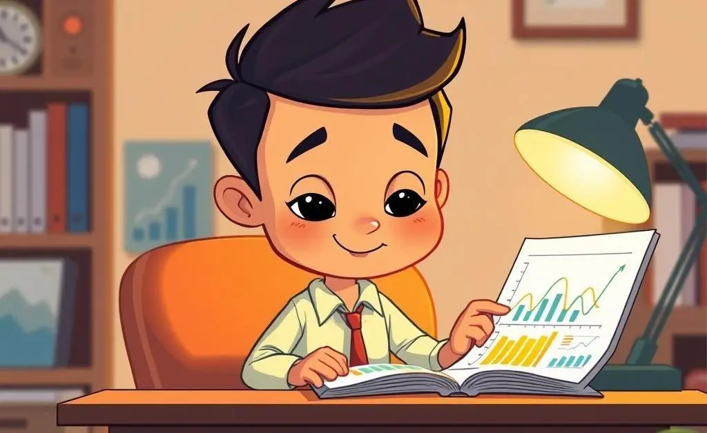 A cartoon-style person sitting calmly, reflecting on investments.